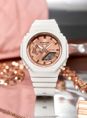 卡西欧手表女款GSHOCK新品八角橡树限量版学生运动电子表GMAS2100