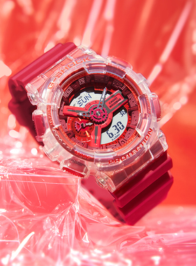 卡西欧手表男生GSHOCK透明扭蛋时尚防水初中生电子表表GA-110GL