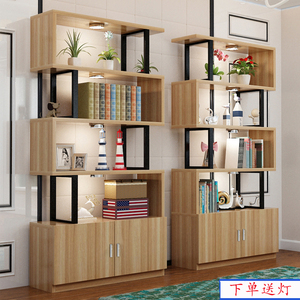 简易书柜书架产品展示柜化妆品展柜客厅隔断柜置物架落地简约现代