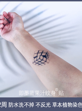 果汁纹身草本贴纸洗不掉持久2周