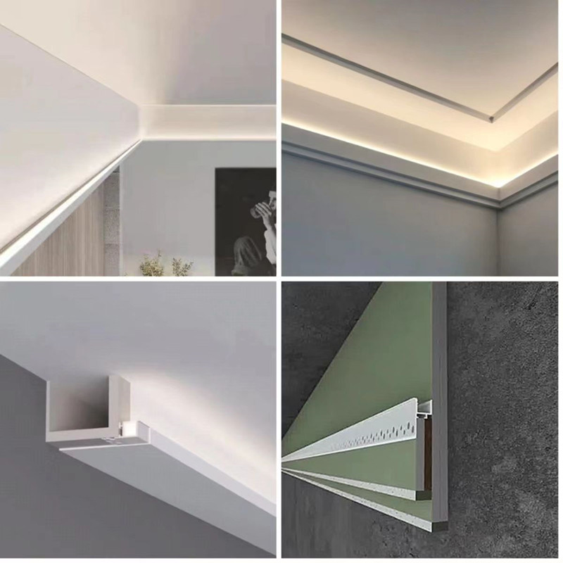 双眼皮洗墙灯单边向上发光线条灯客厅悬浮吊顶反光灯槽洗顶线型灯