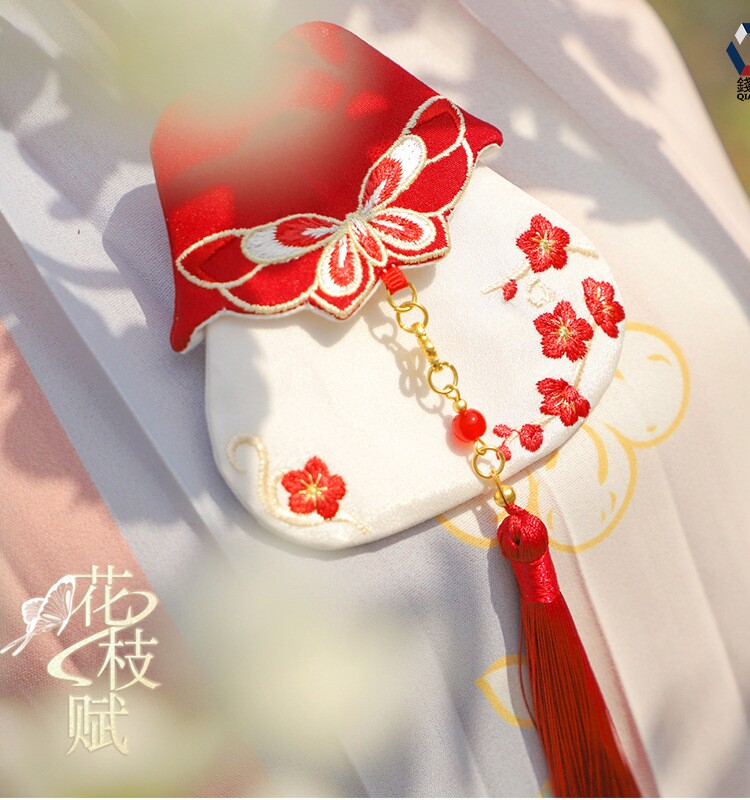 CHINESE STYLE SACHET HANFU ACCESSORIES BUTTERFLY PURSE EMBROIDERY PENDANT ANTIQUE STYLE SACHET EMPTY BAG HANFU WAIST ACCESSORIES