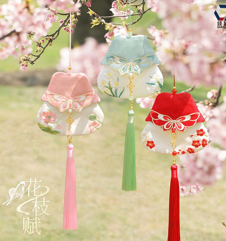 CHINESE STYLE SACHET HANFU ACCESSORIES BUTTERFLY PURSE EMBROIDERY PENDANT ANTIQUE STYLE SACHET EMPTY BAG HANFU WAIST ACCESSORIES