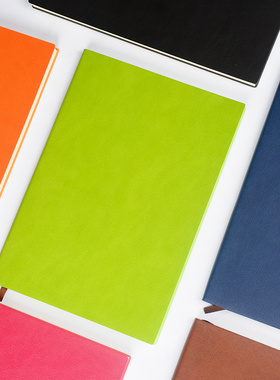 A4 b5 A5大格13mm横线宽行距彩色皮面记录学习笔记本 军绿色1.3cm