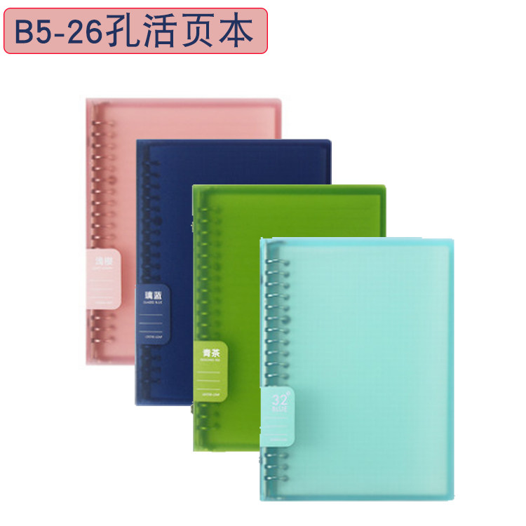 소철 시간 B5 A5 루스리프 핑크 그린 블루 무지 철제 클립 20구멍 26구멍 그리드 수평선 심플