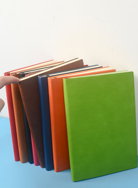 10mm大格宽行距皮面笔记本A4 b5 A5记事本16K 定制 软皮玫红纯绿