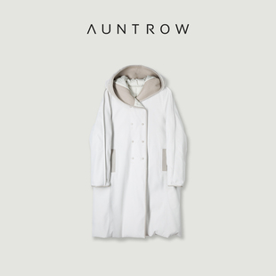 新国标90白鹅绒 奢 极简两面穿羊毛皮毛羽绒服 中部时间