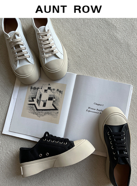 AuntRow24FW 泡泡云朵 全粒面本染牛皮&增高福音五厘米厚底鞋1