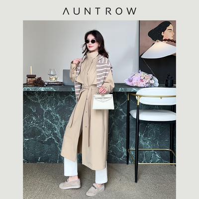 “英伦感” 100棉里布×定制纤维 设计感高智简约长款系带风衣