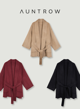 “绯红遐想” 【奢】100阿拉善骆驼绒 轻奢贵感翻领双面呢大衣