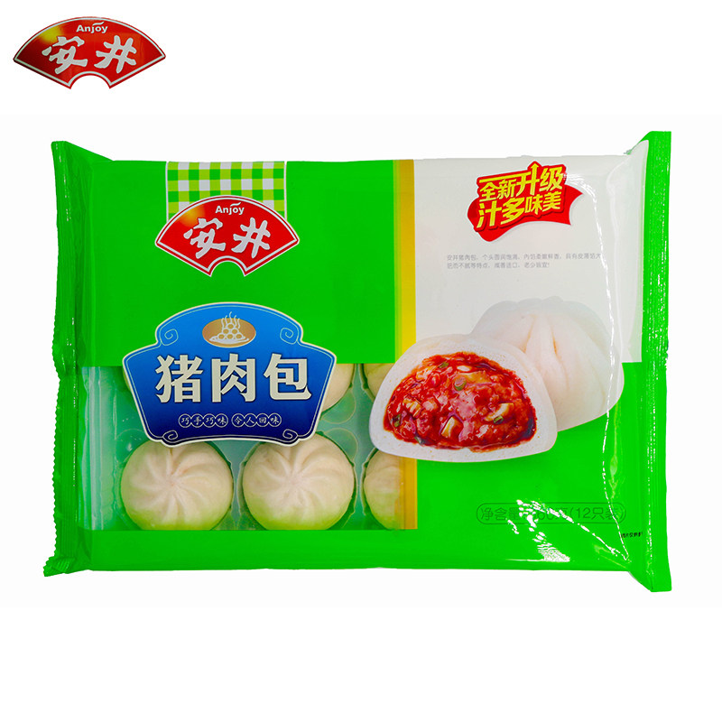 安井猪肉包360g12只早餐点心半成品速冻冷冻食品馒头速食鲜肉包子