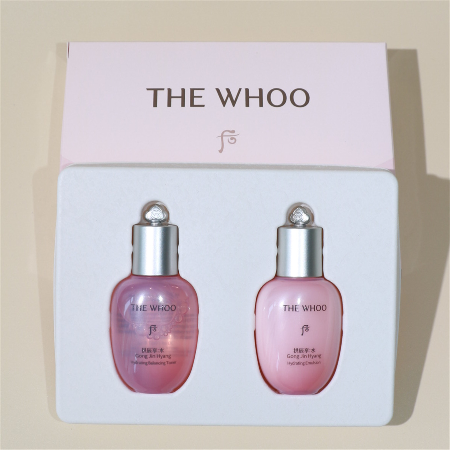 包邮~whoo后拱辰享水妍/水沄沁透系列水20ml+乳液20ml旅行两件套