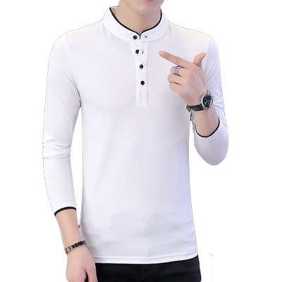 秋装男士纯棉体恤中国风POLO衫