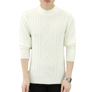 加厚毛衣男秋冬季扭花青少年学生百搭纯色针织衫TFBOY线衣打底衫