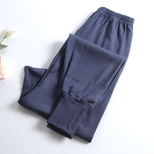 男士 秋裤 中老年人高腰线秋冬加厚保暖衬裤 100纯棉老式 全棉棉毛裤