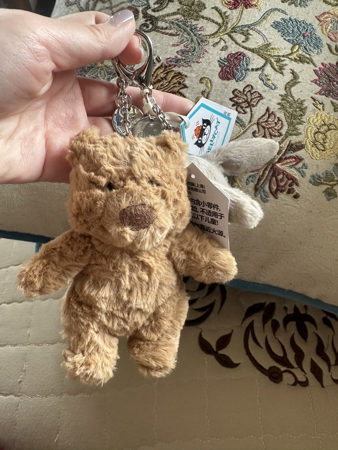 现货正版英国jellycat巴塞罗熊钥匙圈吊坠钥匙扣安抚挂件毛绒公仔