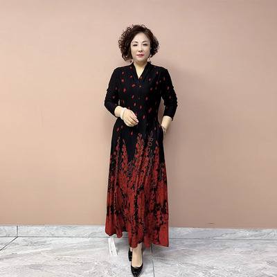 时尚大摆裙金貂绒定位花打底裙子