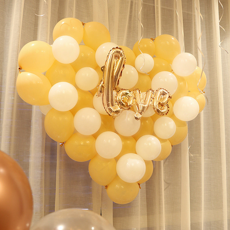 爱心气球心形网格装饰品后备箱生日场景布置订婚宴求婚网红背景墙