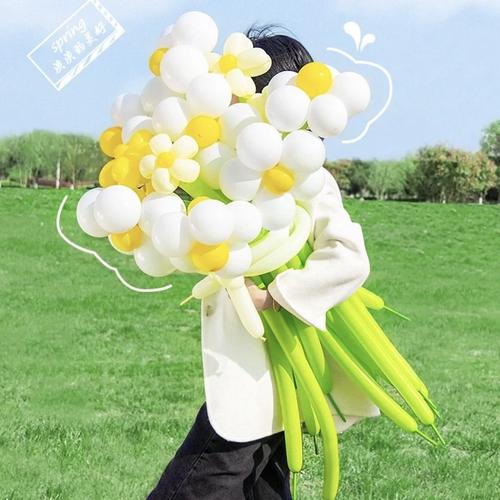 花朵气球花束长条气球