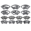 扇形镂空窗花砖雕中式 饰挂件四合院围墙照壁浮雕 仿古庭院影壁墙装