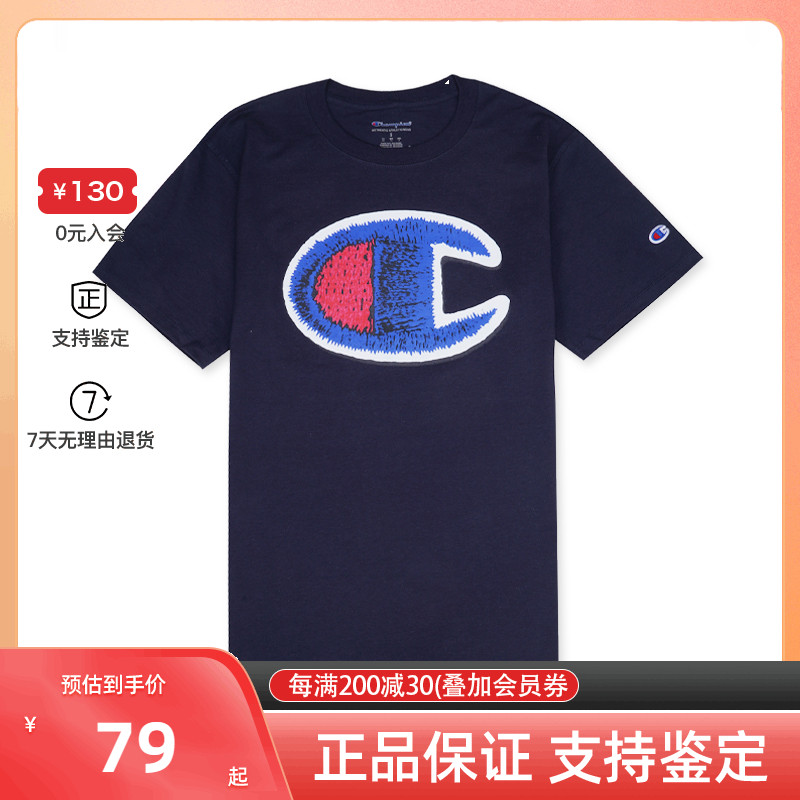 Champion 胸前贴标绒面大“C”logo休闲短袖T恤 GT23H-586317 运动服/休闲服装 运动T恤 原图主图