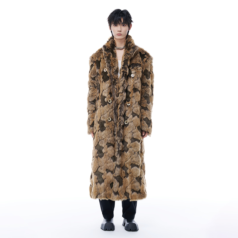 蜕幕皮草风衣保暖柔软