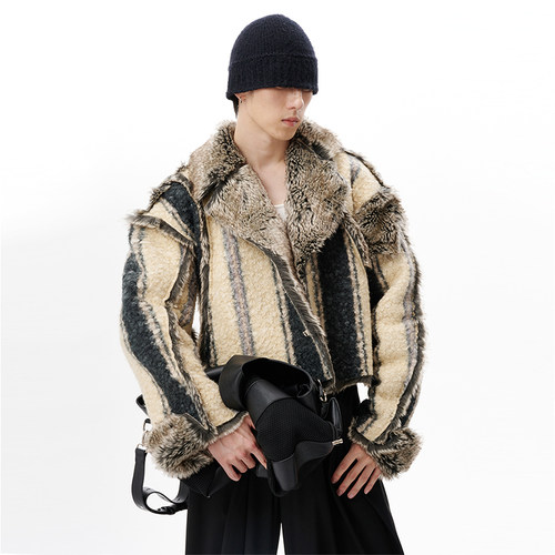 蜕幕羊羔绒皮草加厚保暖