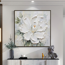 法式手绘油画肌理花卉抽象餐厅装饰画高级感客厅挂画2025新款壁画