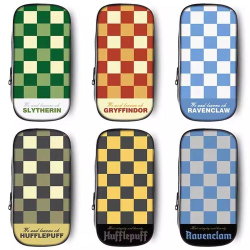 哈利波特魔法学院格子笔袋大容量学生文具收纳袋拉链式铅笔袋