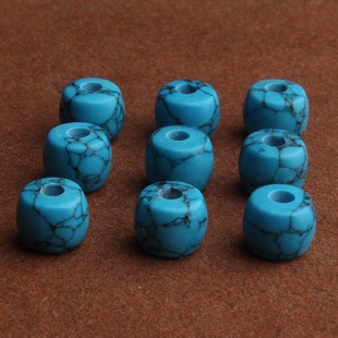 乌兰网花大孔道菱镁矿平替绿松石老型隔片隔珠散珠diy文玩配珠