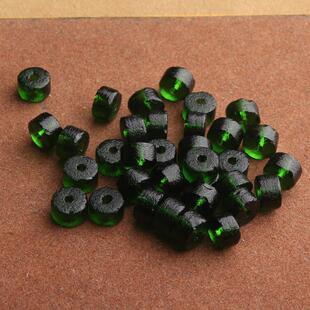 文玩古珠尼泊尔回流老气包浆蓝色红色琉璃老型冰透珠子8*5mm左右