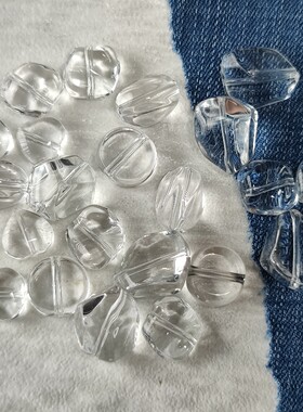 白水晶随行搭配水滴爱心隔珠手串项链diy饰品手牌养晶配件配饰