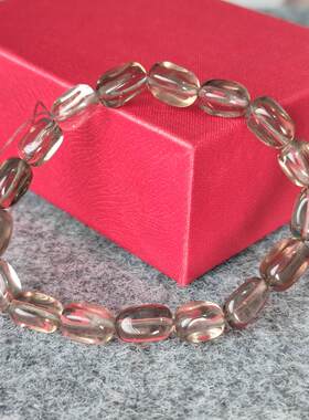 天然茶水晶随行手链单圈女款百搭饰品礼物