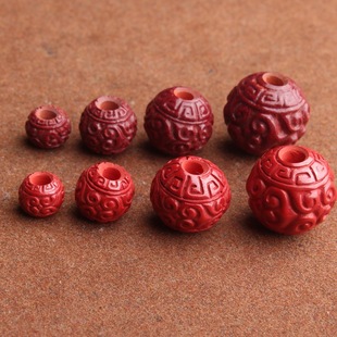 朱砂大孔珠高含量帝王砂散珠子diy手链项链线束背云大孔道配饰