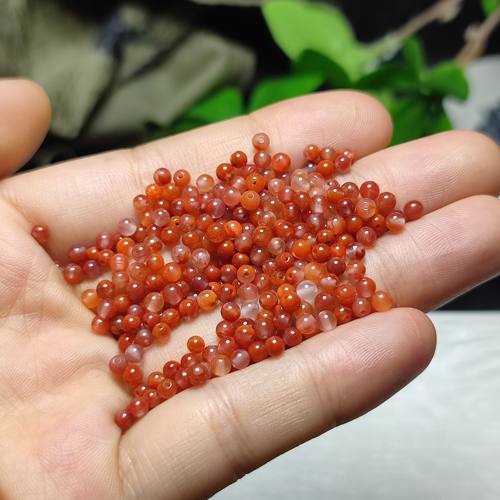 2.8-3mm天然川料南红玛瑙圆珠散珠子diy手链串珠材料配件饰品配珠