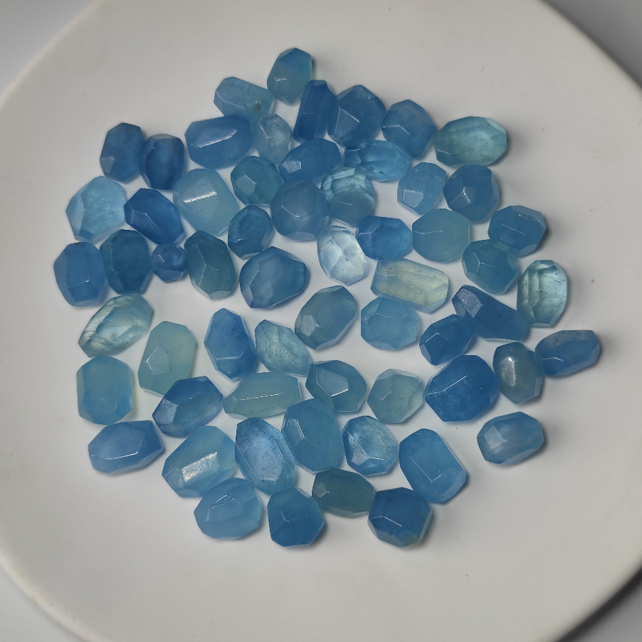 海蓝宝散珠随行不规则异性珠子手串蚀饰手工diy手链编绳配饰