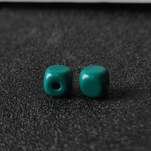 雪巴琉璃方块顶珠腰珠大孔道星月菩提猴头配饰绿松南红蜜蜡配珠