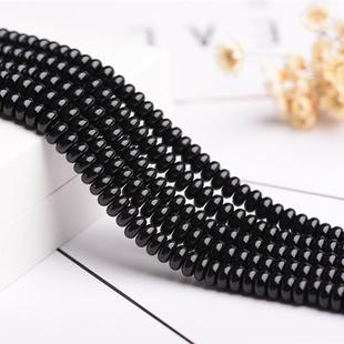 天然黑玛瑙隔片垫片散珠DIY文玩佛珠手链星月配饰手工材料