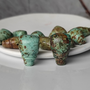 天然加瓷绿松石三通散珠配珠多宝手串手链配饰DIY配件文玩