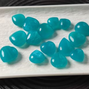 冰种天河石爱心水滴亚马逊石吊坠蓝绿色水晶蛋面玉化挂坠通孔配饰