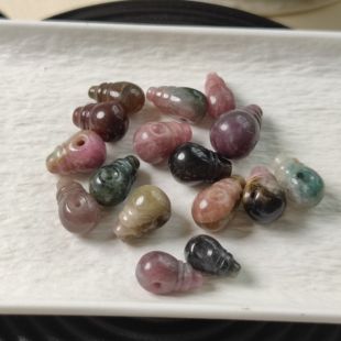 天然原矿碧玺三通配饰星月配饰菩提108手串DIY配件