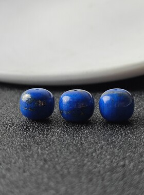 天然原矿青金石老型桶珠单珠腰珠顶珠diy金刚星月菩提文玩配饰