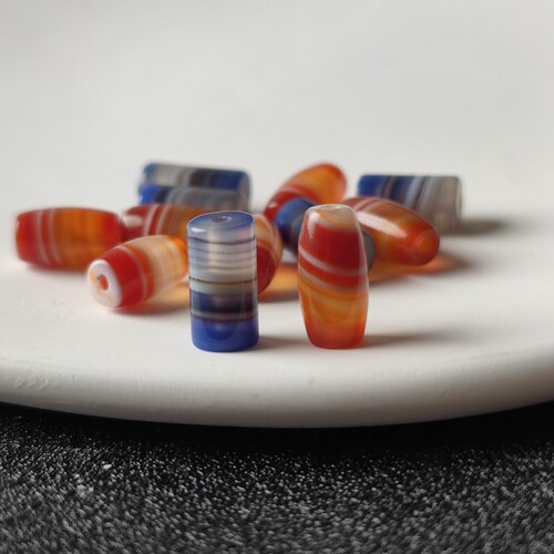 天然缠丝玛瑙桶珠米珠隔珠DIY手串手链配饰配珠配件饰品散珠