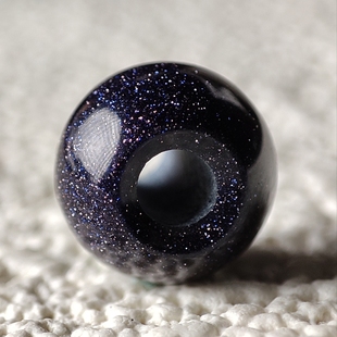 大孔道蓝砂石圆珠散珠子转运珠手串配件diy手工串珠手链配珠