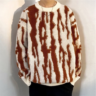针织衫 男潮毛线衫 外穿休闲宽松复古日系慵懒百搭 毛衣长袖 秋冬新款
