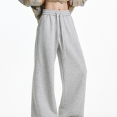 美式 子 直筒休闲弯刀阔腿长裤 cleanfit重磅运动卫裤 男2025春秋新款