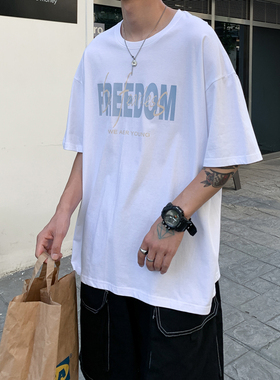 夏季新款韩版潮流帅气短袖t恤