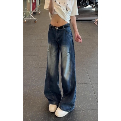 美式复古蓝工装牛仔裤男款