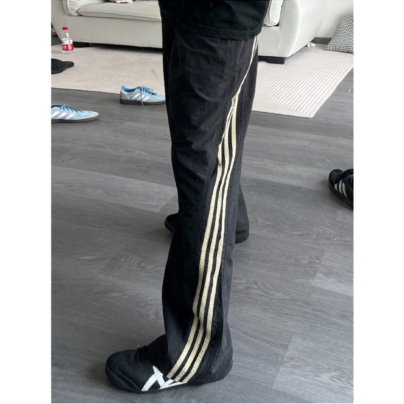 三条杠条纹裤子男女款