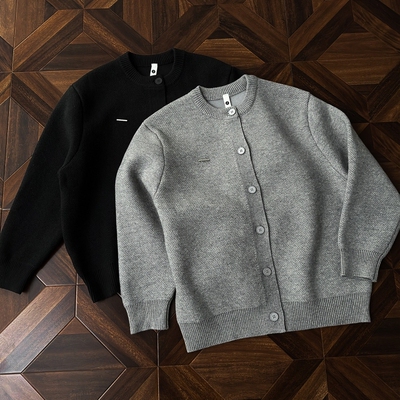 重磅慵懒风圆领针织开衫男款